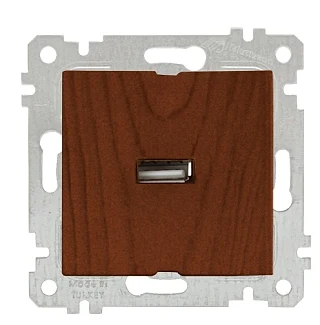 Mutlusan 2200 448 0157 Rita Mek+Tuş Tekli USB Şarj Prizi Ceviz