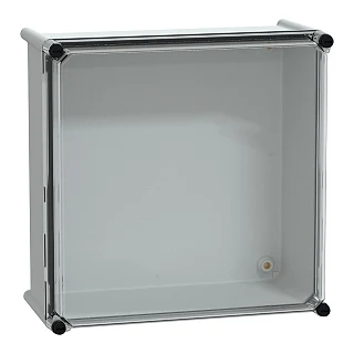 Schneider Electric NSYPLS3636G PLS kutu, polyester arka, şeffaf PC kapak IP66 36x36x18cm