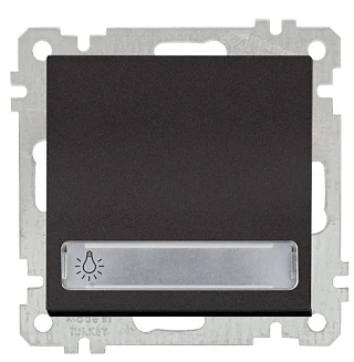 Mutlusan 2100 419 0284 Mek+Tuş Işıklı Etiketli Çağırma 220V Siyah