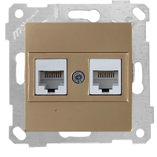 Mutlusan 2200 141 0180 Rita Mek+Tuş Data Prizi 2*RJ45 CAT6 Antik Altın
