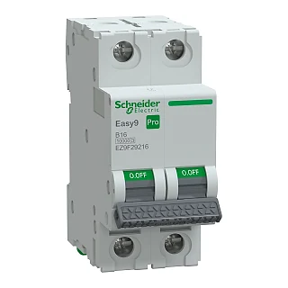 Schneider Electric EZ9F29216 Otomatik Sigorta, Easy9 Pro, 10kA, B-Eğrisi, 2-Kutup, 16A