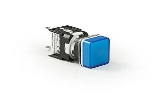EMAS D070KXM D Serisi Plastik LED'li 12-30V AC/DC Kare Mavi 16 mm Sinyal