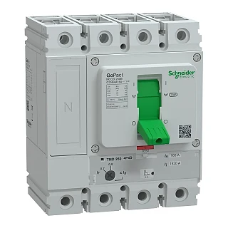 Schneider Electric G25B4A160 Kompakt şalter, GoPact MCCB 250, 4 kutuplu, 25 kA (415 V AC), 160 A, TMD koruma ünitesi, ayarlı