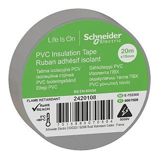 Schneider Electric 2420108 Thorsman - İzolasyon Bandı - 19mmx20mt - Gri