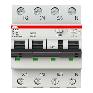 ABB 2CSR256040R3064 DS203NC C6 AC300 Kaçak Akım Koruma Rölesi (RCBO)