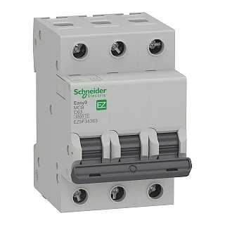 Schneider Electric EZ9F34350 Otomatik Sigorta, Easy9, 4,5kA, C-Eğrisi, 3-Kutup, 50A
