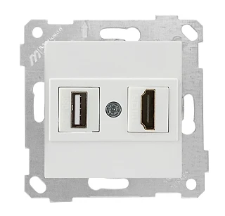 Mutlusan 2200 459 0101 Rita Mek+Tuş Data Prizi 1*USB/1*HDMI Beyaz