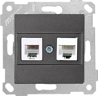 Mutlusan 2200 139 0195 Rita Mek+Tuş Tlf Data Priz RJ11 CAT5E Füme