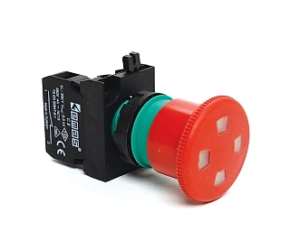 EMAS CP200EP CP Serisi Plastik 1NC Acil Stop 40 mm Çekmeli Pencereli Kırmızı 22 mm Buton