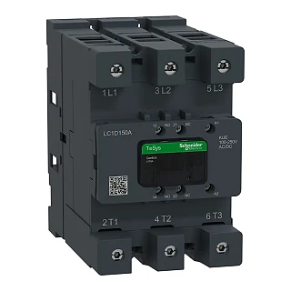 Schneider Electric LC1D150AKUE Kontaktör, TeSys Deca Advanced, 3P(3NO), AC-3/AC-3e, <=440V, 150A, 100-250V AC/DC bobin, konektör