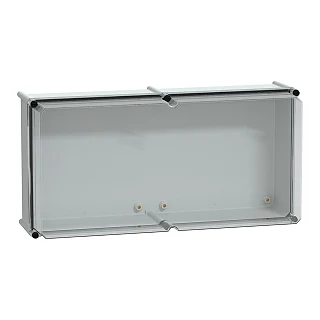 Schneider Electric NSYPLS3672AG PLS kutu, polyester arka, şeffaf PC kapak IP66 36x72x23cm