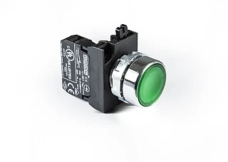 EMAS CM200DY CM Serisi Metal 1NC Yaylı Düz Yeşil 22 mm Buton