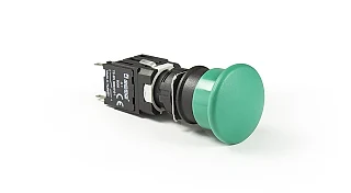 EMAS D100YM30Y D Serisi Plastik 1NO Yaylı Yuvarlak 30 mm Mantar Yeşil 16 mm Buton