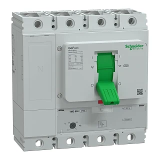 Schneider Electric G80H4TM500 Kompakt şalter, GoPact MCCB 800, 4 kutuplu, 70 kA (415 V AC), 500 A, TMD koruma ünitesi, ayarlı