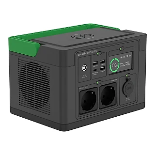Schneider Electric PPS330-GR Schneider OffGrid Taşınabilir Güç İstasyonu 330, 230V, 332Wh Lityum-iyon, LCD, 2 CEE 7/3 Schuko çıkışı, Sinüs, 3 USB-A, 1 USB-C, Kablosuz Şarj Cih