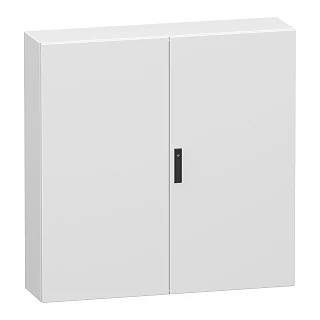 Schneider Electric NSYCRN1212300D Çift düz çelik kapı, PanelSeT CRN, montaj plakası olmadan, 1200x1200x300 mm, IP55, IK10, RAL7035