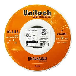 ÜNAL KABLO RG6U6-CU/CU/CU PVC (temsili görsel)