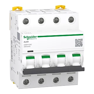 Schneider Electric A9F84440 Otomatik Sigorta, Acti9, 10kA, C-Eğrisi, 4-Kutup, 40A