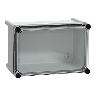 Schneider Electric NSYPLS1827G PLS kutu, polyester arka, şeffaf PC kapak IP66 18x27x18cm