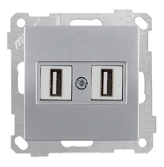 Mutlusan 2100 456 0182 Mek+Tuş Data Prizi 2*USB İnox