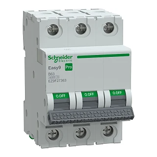 Schneider Electric EZ9F27363 Otomatik Sigorta, Easy9 Pro, 6kA, B-Eğrisi, 3-Kutup, 63A
