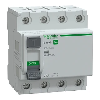 Schneider Electric EZ9R89425 Kaçak Akım Koruma Rölesi, Easy9 Pro, A Tipi, 300mA, 4-Kutup, 25A