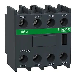Schneider Electric LADN22 TeSys D - yardımcı kontak değiştirici - 2 NA + 2 NK - vida kelepçeleri terminalleri