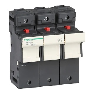 Schneider Electric DF223C TeSys DF Sigorta Taşıyıcı, 3 Kutuplu 125 A, 22x58 mm Sigorta Boyutlu