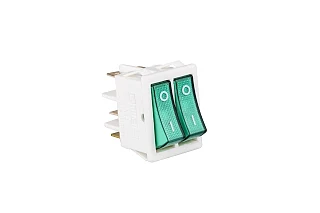EMAS A12W1Y11 30*22mm Beyaz Gövde 1NO+1NO Işıklı Terminalli (0-I) Baskılı Yeşil A12 Serisi Anahtar