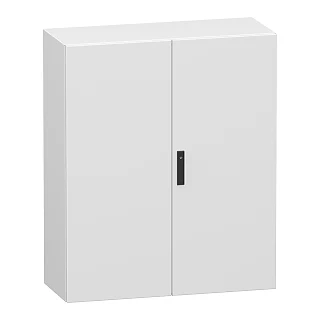 Schneider Electric NSYCRN1210400D Çift kapılı düz çelik kapı, PanelSeT CRN, montaj plakası olmadan, 1200x1000x400 mm, IP55, IK10, RAL7035