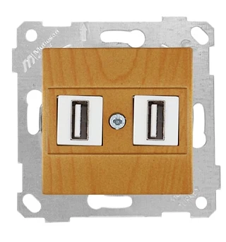Mutlusan 2200 456 0158 Rita Mek+Tuş Data Prizi 2*USB Meşe