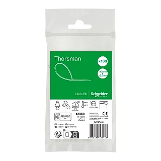 Schneider Electric IMT46401 Thorsman, Kablo bağı 100x2.5mm, Şeffaf