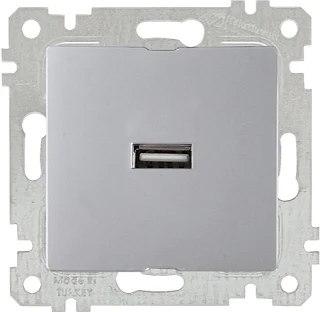 Mutlusan 2200 448 0182 Rita Mek+Tuş Tekli USB Şarj Prizi İnox