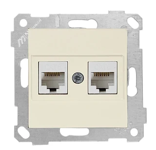 Mutlusan 2200 141 0102 Rita Mek+Tuş Data Prizi 2*RJ45 CAT6 Krem