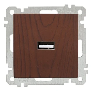 Mutlusan 2100 448 0157 Mek+Tuş Tekli USB Şarj Prizi Ceviz