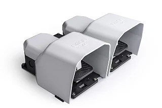 EMAS PDKA22BB10G PDK Serisi Metal Korumalı (1NO+1NC)+(1NO+1NC) Taşıma Kol Delikli Çiftli Gri Plastik Pedal