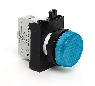 EMAS CP0M0XM CP Serisi Plastik LED'li 100-230V AC Mavi 22 mm Sinyal