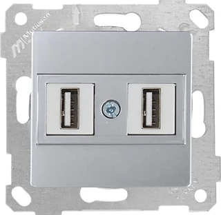 Mutlusan 2200 456 0182 Rita Mek+Tuş Data Prizi 2*USB İnox