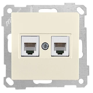 Mutlusan 2100 126 0102 Telefon Prizi 2*RJ11 Krem