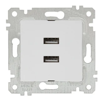 Mutlusan 2200 449 0101 Rita Mek+Tuş İkili USB Şarj Prizi Beyaz