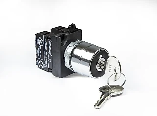 EMAS CM101AA32 CM Serisi Metal 2NO (II-0-I) 60° Anahtarlı Çift Dönüşlü 0 Pozisyonunda Anahtarı Çıkan 22 mm Buton