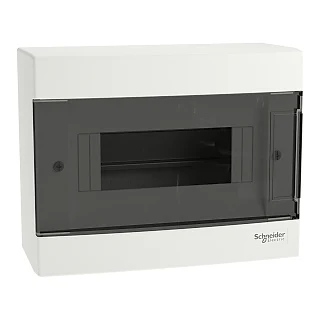 Schneider Electric EZ9EUG108 Modüler Sigorta Kutusu, Easy9 EU, Sıva-üstü, 1 Sıra x 8 Modül, Siyah Şeffaf Kapak