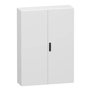 Schneider Electric NSYCRN1410300D Çift kapaklı düz çelik kapı, PanelSeT CRN, montaj plakası olmadan, 1400x1000x300 mm, IP55, IK10, RAL7035