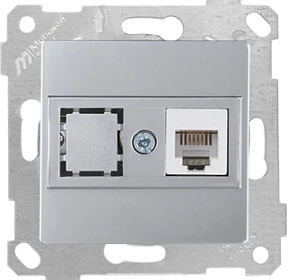 Mutlusan 2200 125 0182 Rita Mek+Tuş Telefon Prizi 1XRJ11 İnox