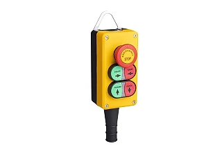 EMAS P3ECG23E66E67 P Serisi Plastik 3 Gözlü CPDEE + CPDK20KY + 4*C3CK (NO) + C4CK (NC) Sarı-Siyah Kumanda Kutusu
