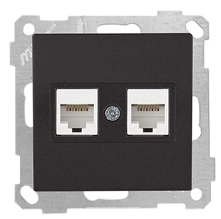 Mutlusan 2100 141 0184 Mek+Tuş Data Prizi 2*RJ45 CAT6 Siyah