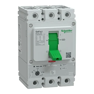 Schneider Electric G25F3A200 Kompakt şalter, GoPact MCCB 250, 3 kutuplu, 36 kA (415 V AC), 200 A, TMD koruma ünitesi, ayarlı