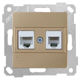 Mutlusan 2200 139 0180 Rita Mek+Tuş Tlf Data Priz RJ11 CAT5E Antik Altın