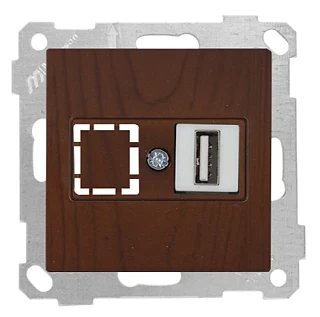 Mutlusan 2100 455 0157 Mek+Tuş Data Prizi 1*USB Ceviz