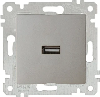 Mutlusan 2200 448 0183 Rita Mek+Tuş Tekli USB Şarj Prizi Titanyum